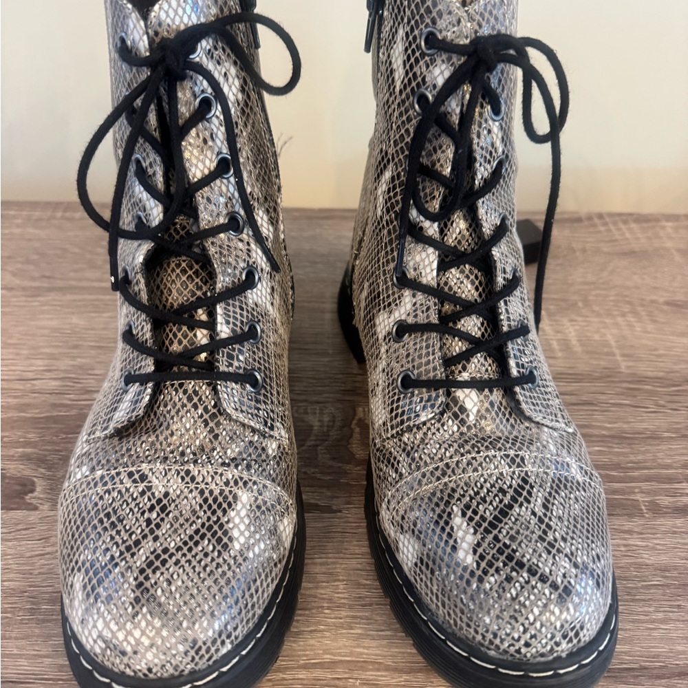 Arizona Women's Snakeskin Combat Boots